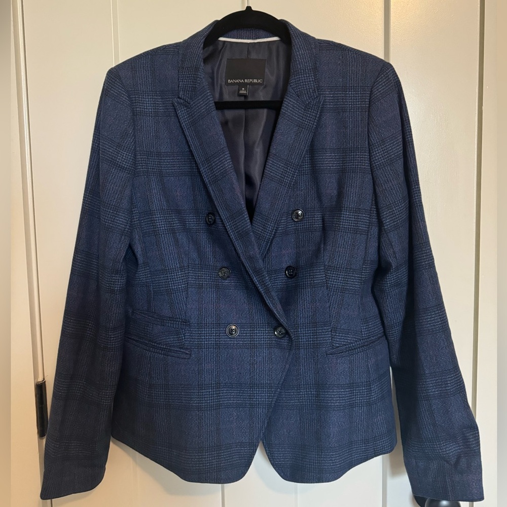 Banana Republic Plaid Blazer Sz 8